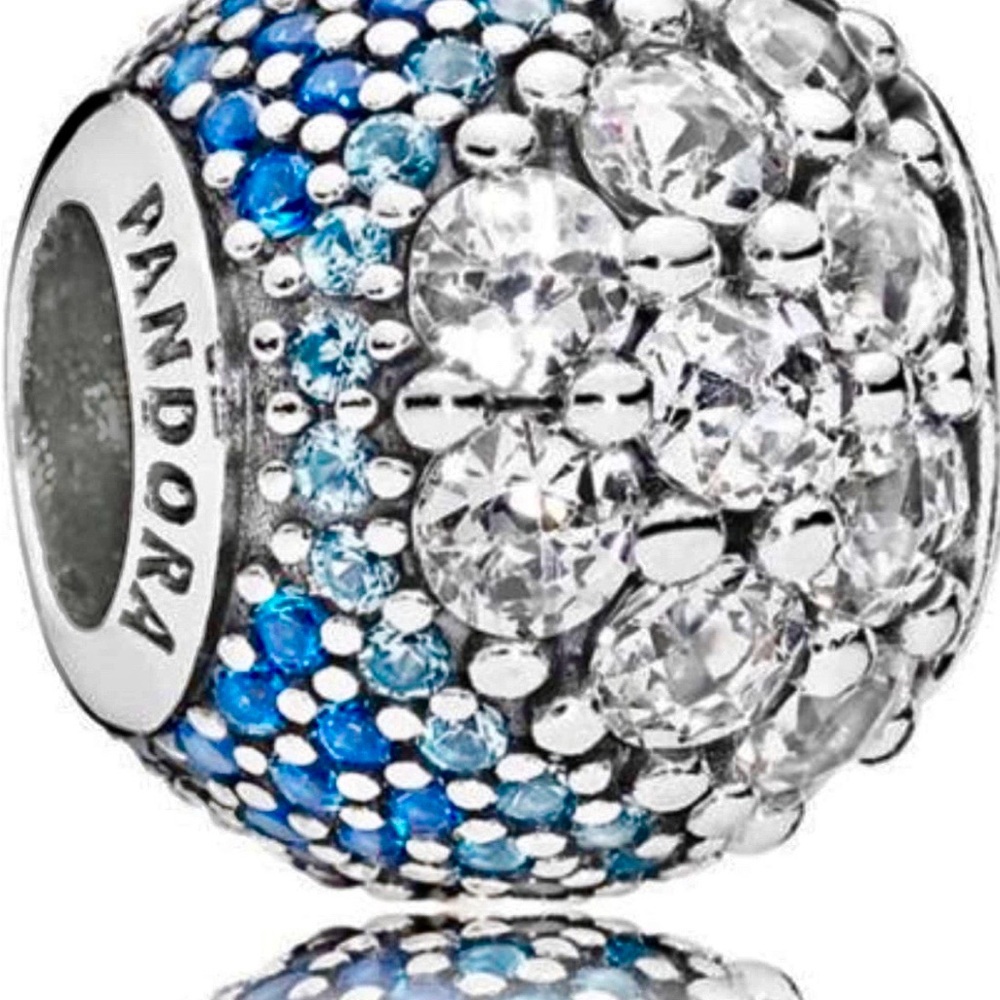 #024 Authentic PANDORA Blue Enchanted Pave Charm.